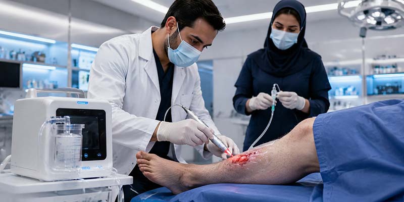نقش دستگاه وکیوم تراپی و ازون تراپی در بهبود جراحات عمیق
