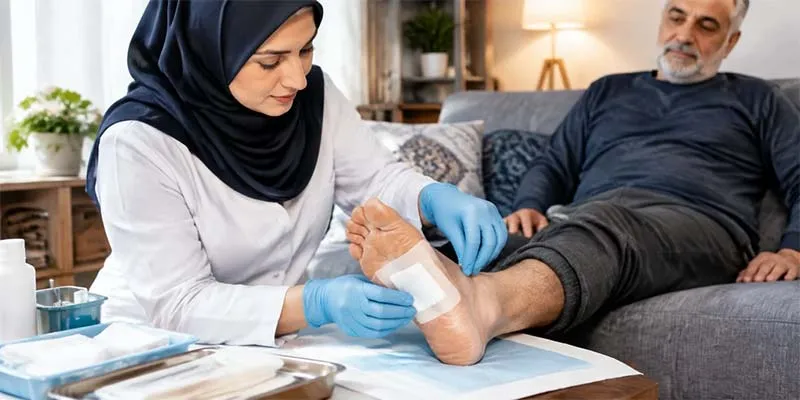 پانسمان زخم دیابتی در منزل
